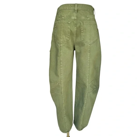 L’Agence Cody High Rise Rodeo Jeans Green High Waist Utility Barrel Leg Jeans 24 - Picture 8 of 13